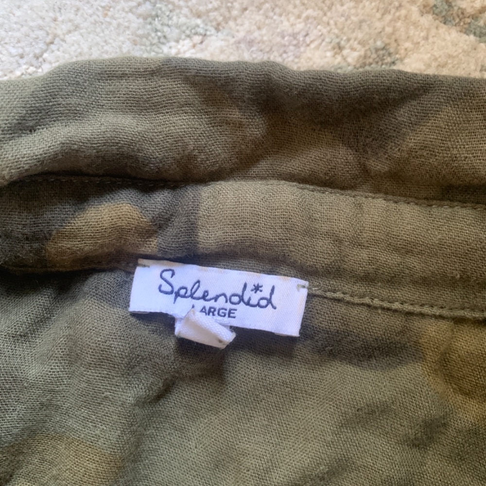 Splendid - Army Camouflage Pattern Button Down Sh… - image 2